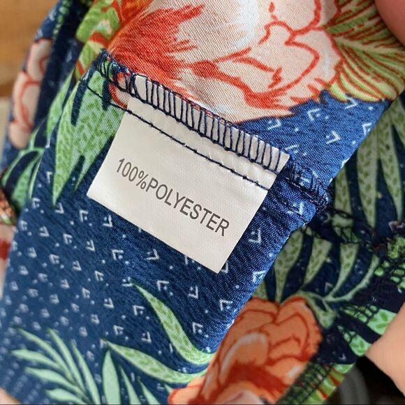 Hope Horizon Womens Tropical Blouse Size S Floral Long Sleeve Ruffle - Picture 6 of 7